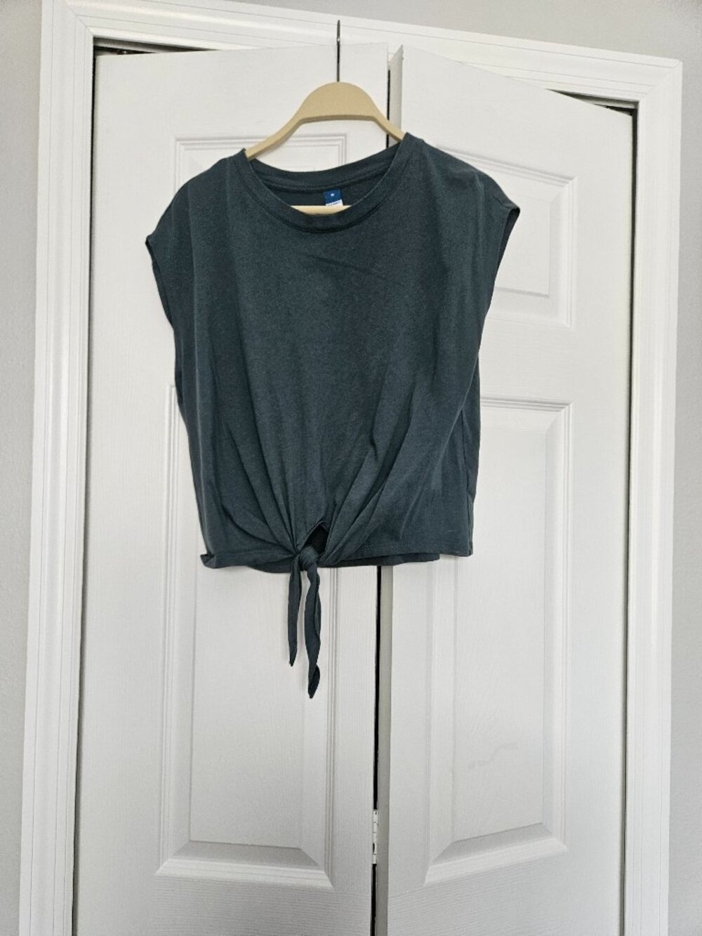 Teal Sleeveless Crop Top with front tie